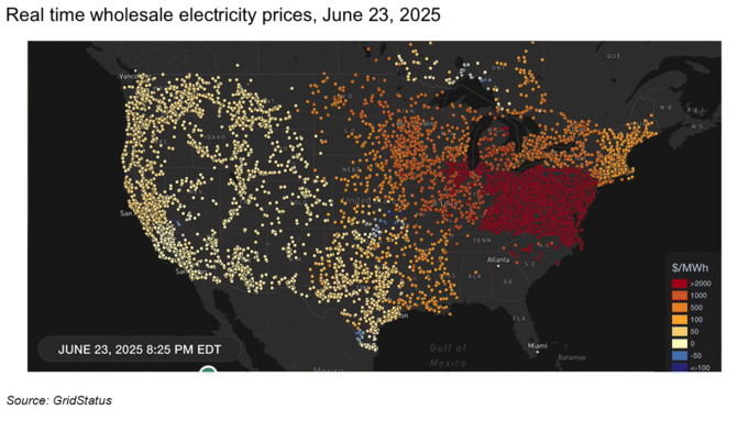 Real-time U.S. electricity prices